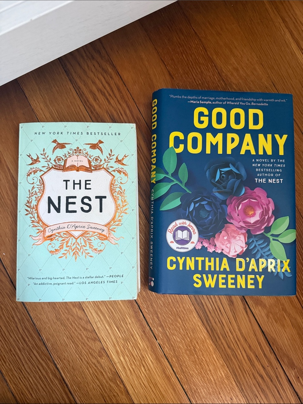 2 books by Cynthia D’aprix Sweeney- the Nest and Good Company